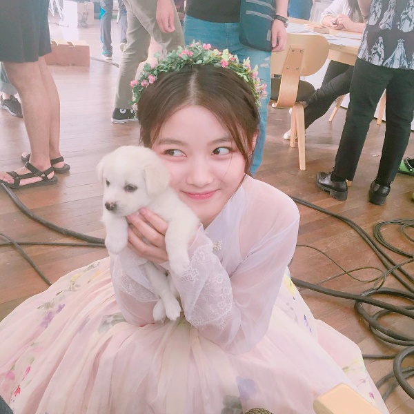 キム ユジョン かわいい韓服姿で子犬をだっこ Chosun Online 朝鮮日報