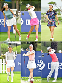 【フォト】カラフルなフィールドルックで夏の装いを披露する女性ゴルファーたち