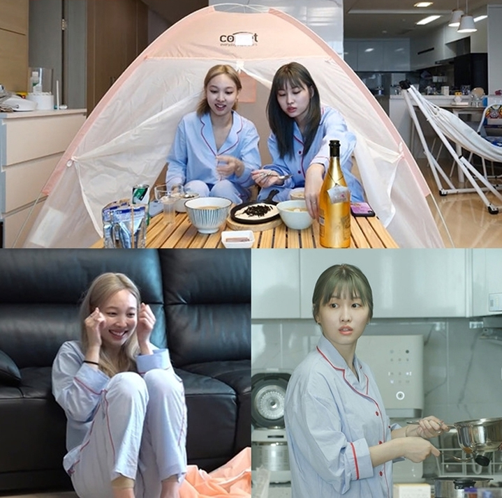 TWICEの宿舎初公開…ナヨンとモモのおうちキャンプ挑戦記