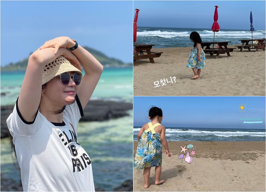 チェ・ジウ、海辺を歩くキュートな娘の姿を公開…「何を探してるの？」