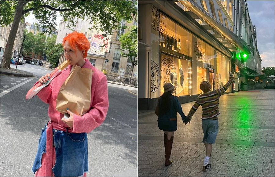ヒョナ＆DAWN、パリでのデート写真を公開…手をしっかりつないだ後ろ姿がキレイ