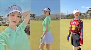 人形のように美しい姉妹イ・ユビ&イ・ダイン、ゴルフ場でパチリ