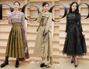 「DIOR」のファッションショーに出席したキム・ヨナ&スジ&ジス、上品な魅力アピール