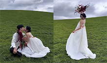 「故チェ・ジンシルさんの娘」チェ・ジュニ、結婚相手と甘いキス…ウェディング写真撮影現場を公開