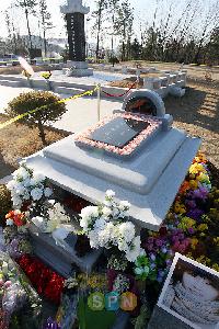 【フォト】四十九日迎えたチェ・ジンシルさんの墓