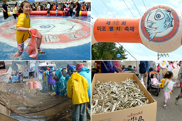 第10回宝島カタクチイワシ祭りでは、魚のつかみ捕り、網ふるいのデモンストレーション、特産品販売などさまざまなコーナーが用意された。