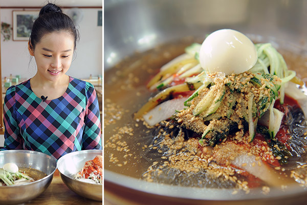 花平洞冷麺は、そのボリュームから「洗面器冷麺」と呼ばれている。