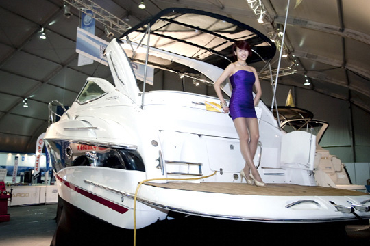 ▲昨年のボートショーで、昌原コンベンションセンターに展示されたボート。