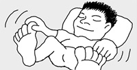 熟睡を促す足指の曲げ伸ばし