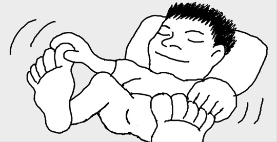 熟睡を促す足指の曲げ伸ばし