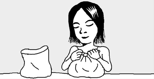 ビニール袋の結び目をサッとほどくには