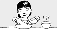 まな板の汚れにはコメのとぎ汁
