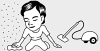 細かいほこりは水拭きで