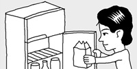 残ったスープは牛乳パックで保存