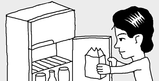 残ったスープは牛乳パックで保存