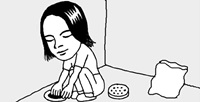 菓子袋で排水管掃除