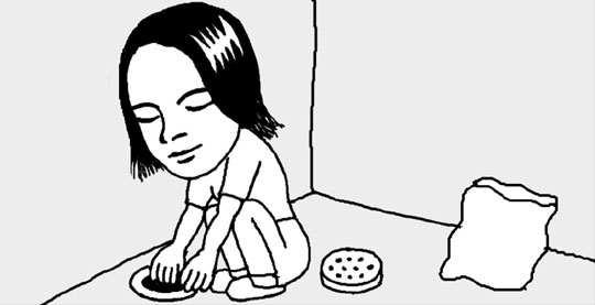 菓子袋で排水管掃除