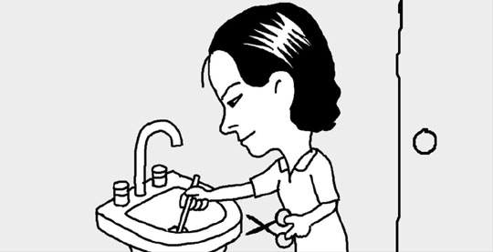 排水口の髪の毛はストローで