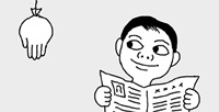 ビニール手袋でハエ退治