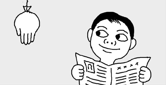 ビニール手袋でハエ退治