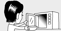 電子レンジの中をきれいにするには