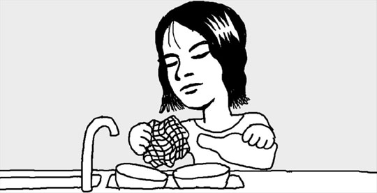スポンジがないときは玉ねぎネット