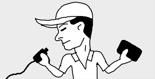 充電器の上下が紛らわしいときは