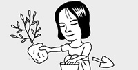 植木鉢に水をやるとき、土が流れ出ないように