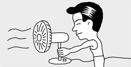 扇風機は南向きに