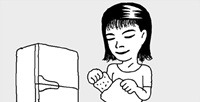 スポンジをアイスパックに