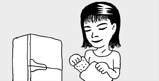 スポンジをアイスパックに