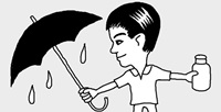 穴がないのに雨がしみてしまう傘は