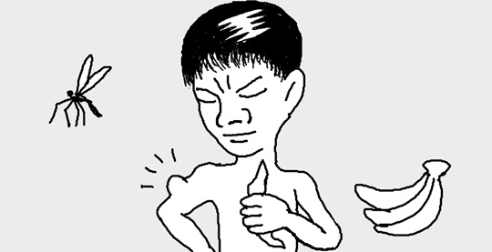蚊に刺されたらバナナの皮