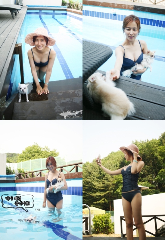 チェ・ソンヒョン、愛犬と水着でポーズ