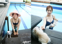 チェ・ソンヒョン、愛犬と水着でポーズ