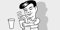 ガラス瓶が開かないときは逆さまに