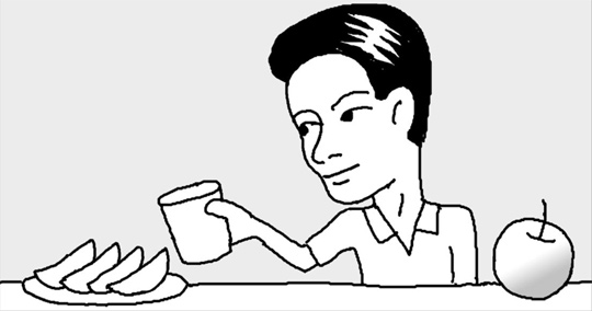 リンゴの色が変わらないようにするには