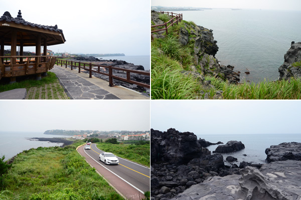 「涯月－下貴海岸道路」では、ドライブを楽しみながら済州島の海を見渡すことができる。