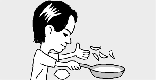 フライパンについたにおいを取るには