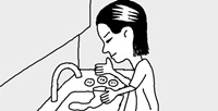 排水口に古ストッキング