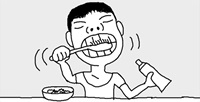 干したサニーレタスで歯を白く