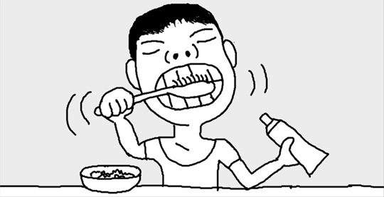 干したサニーレタスで歯を白く