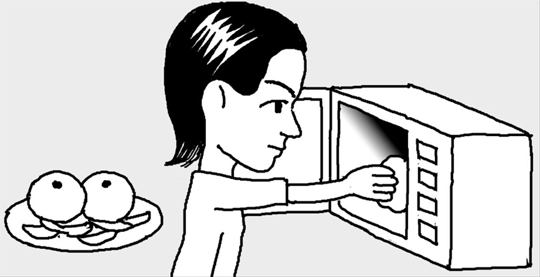 ミカンの皮で電子レンジ掃除