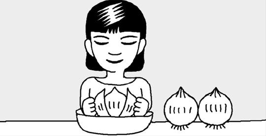 タマネギを切るとき涙が出ないように