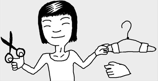 ハンガーにかけた服が滑り落ちるときは
