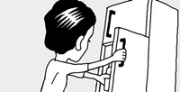 冷蔵庫のドアの下には