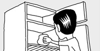 ビールで冷蔵庫掃除