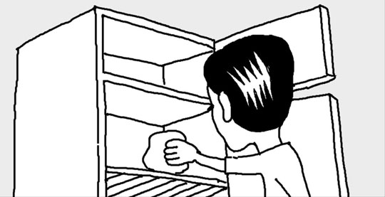 ビールで冷蔵庫掃除