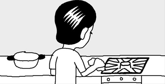 ホウレンソウのゆで汁で台所掃除