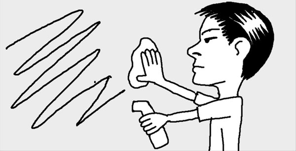 壁・床に付いたボールペン跡は